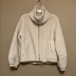 Lululemon Women’s Cinchable Fleece Zip-Up Athletica Cream Jacket SZ 6 Granola